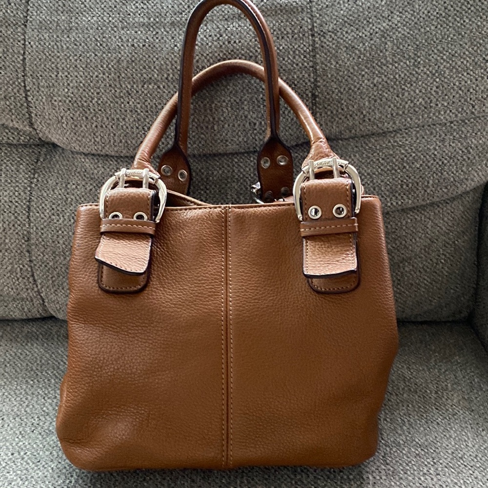 Tignanello satchel camel leather